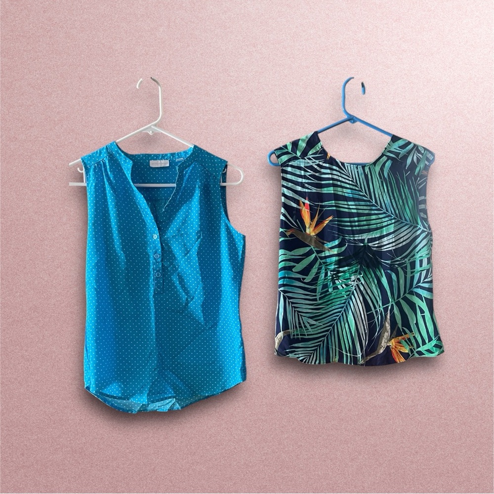 1 sleeveless, I short sleeve open back tops